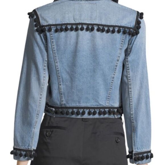NWT Marc Jacobs Indigo Denim Pom Pom Jacket - Picture 3 of 10